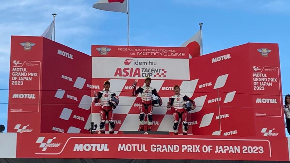 Veda Ega Pratama Umumkan Indonesia Raya dari Podium Tertinggi IATC Motegi 2023