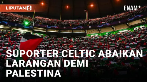 VIDEO: Acuhkan Larangan UEFA, Suporter Celtic Ramai-ramai Kibarkan Bendera Palestina