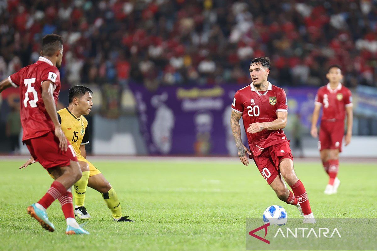 Indonesia kembali menang 6-0 atas Brunei pada kualifikasi Piala Dunia