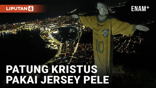 VIDEO: Kenang Satu Tahun Kematian, Patung Kristus Kenakan Jersey Pele
