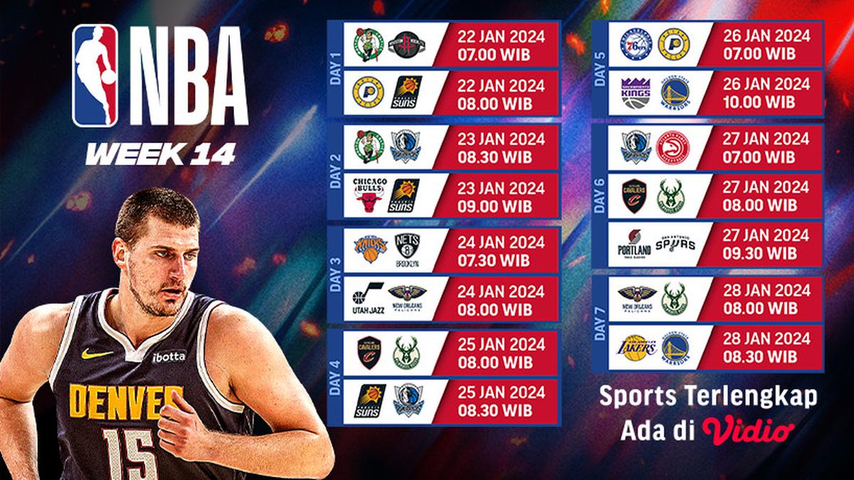 Jadwal dan Link Live Streaming NBA 24-28 Januari di Vidio