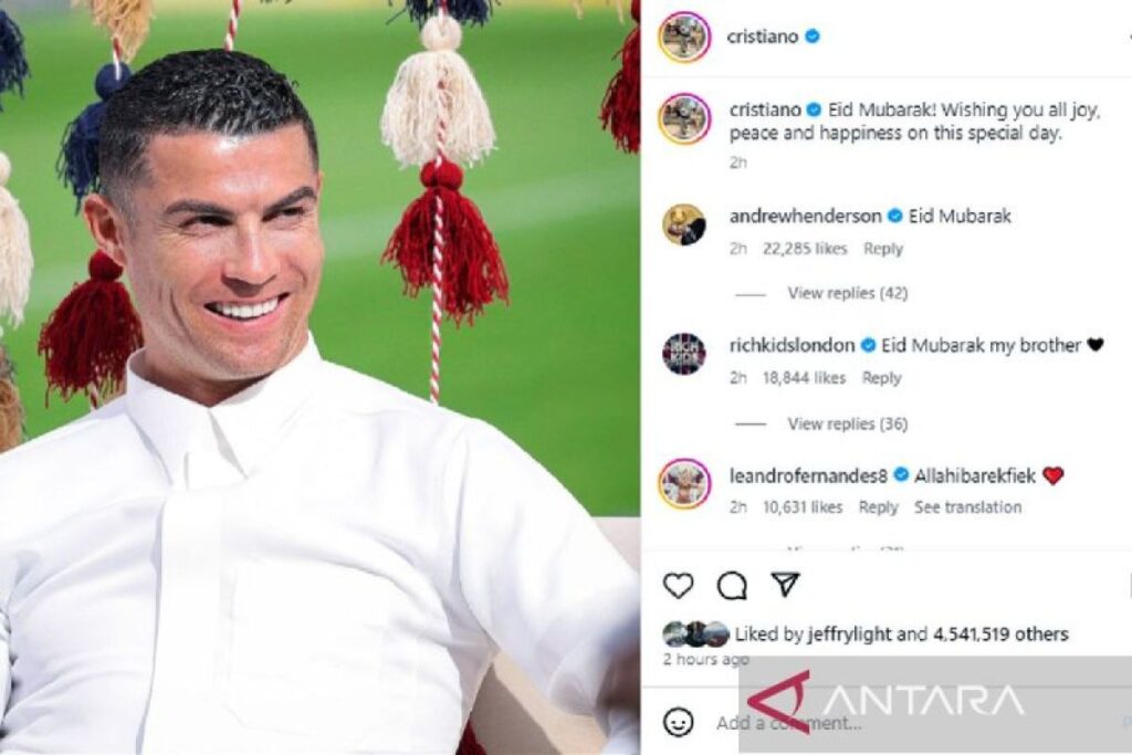 Ronaldo beri ucapan selamat Idul Fitri untuk umat Islam di dunia